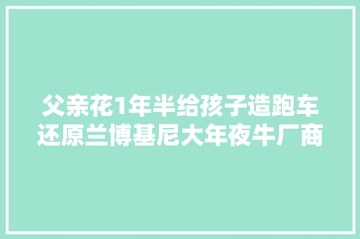 父亲花1年半给孩子造跑车还原兰博基尼大年夜牛厂商为此送真车
