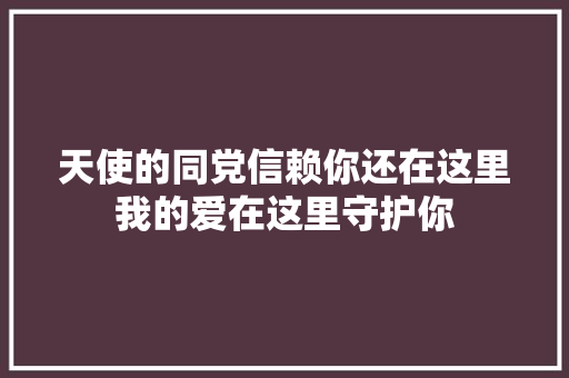 天使的同党信赖你还在这里我的爱在这里守护你