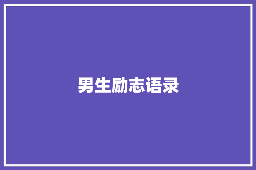 男生励志语录