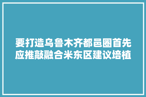 要打造乌鲁木齐都邑圈首先应推敲融合米东区建议培植轨道交通