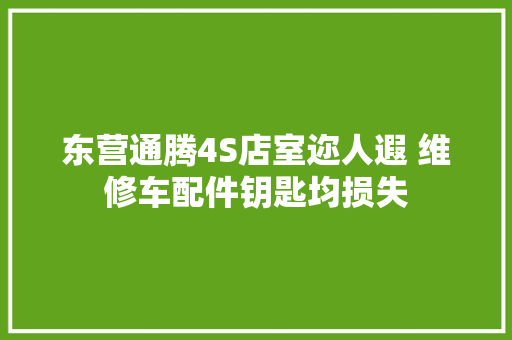 东营通腾4S店室迩人遐 维修车配件钥匙均损失 汽车知识