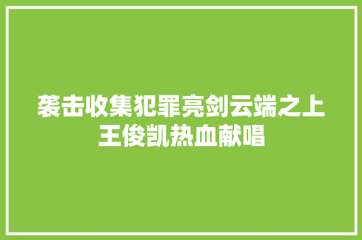 袭击收集犯罪亮剑云端之上王俊凯热血献唱
