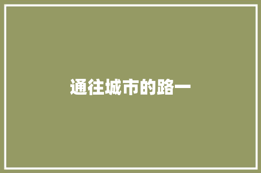 通往城市的路一