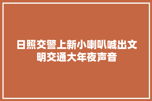 日照交警上新小喇叭喊出文明交通大年夜声音