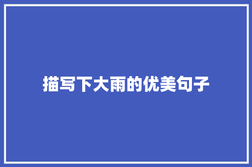 描写下大雨的优美句子