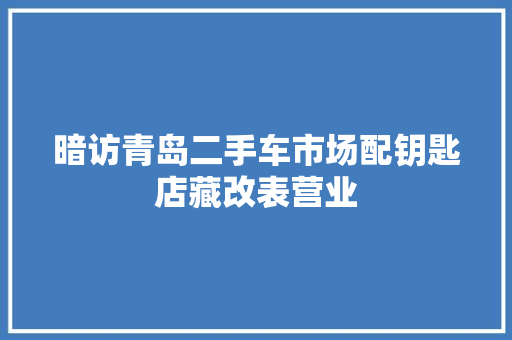 暗访青岛二手车市场配钥匙店藏改表营业