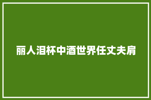 丽人泪杯中酒世界任丈夫肩