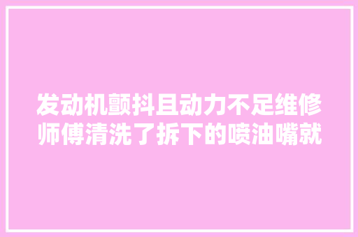 发动机颤抖且动力不足维修师傅清洗了拆下的喷油嘴就修好了