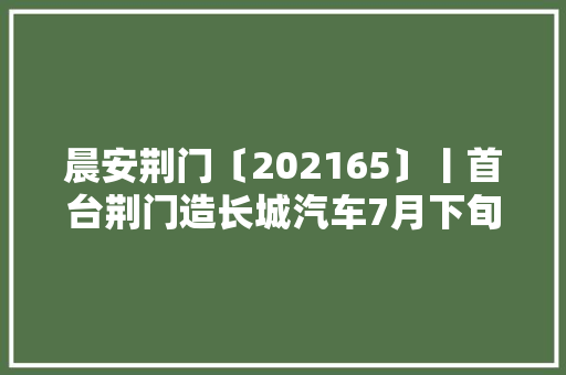 晨安荆门〔202165〕丨首台荆门造长城汽车7月下旬下线/荆门市村落振兴局正式挂牌成立 汽车知识