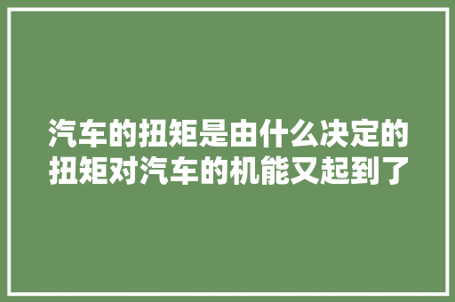汽车的扭矩是由什么决定的扭矩对汽车的机能又起到了什么