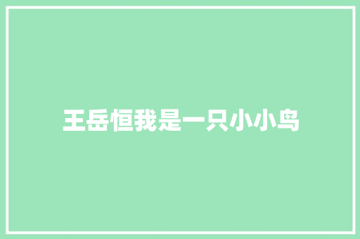王岳恒我是一只小小鸟