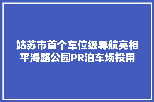 姑苏市首个车位级导航亮相平海路公园PR泊车场投用