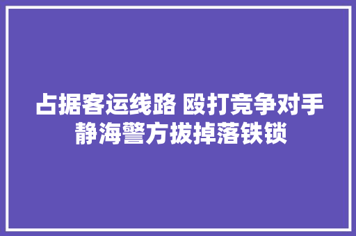 占据客运线路 殴打竞争对手 静海警方拔掉落铁锁