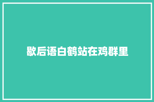 歇后语白鹤站在鸡群里