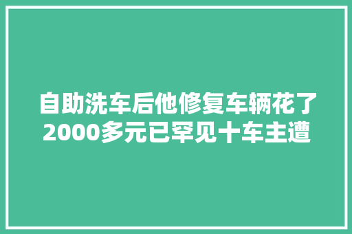 自助洗车后他修复车辆花了2000多元已罕见十车主遭遇同样烦恼