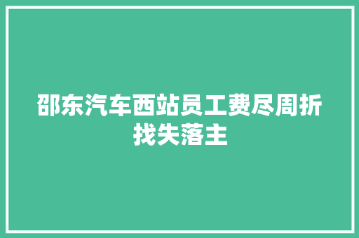 邵东汽车西站员工费尽周折找失落主