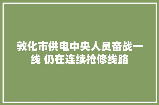 敦化市供电中央人员奋战一线 仍在连续抢修线路