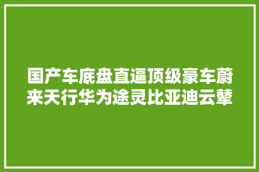国产车底盘直逼顶级豪车蔚来天行华为途灵比亚迪云辇厉害了