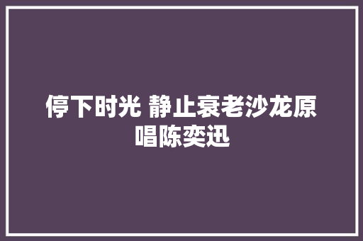 停下时光 静止衰老沙龙原唱陈奕迅