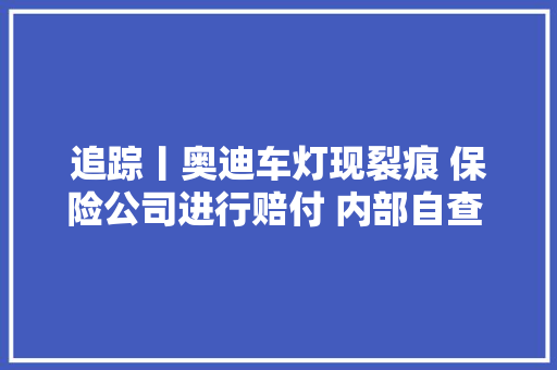 追踪丨奥迪车灯现裂痕 保险公司进行赔付 内部自查 避免再出漏洞