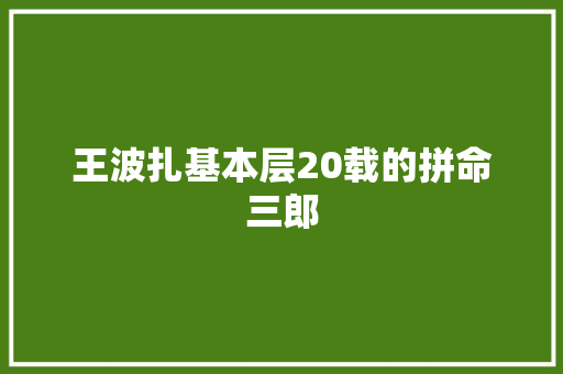 王波扎基本层20载的拼命三郎