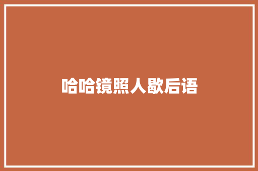 哈哈镜照人歇后语