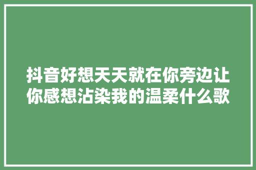 抖音好想天天就在你旁边让你感想沾染我的温柔什么歌 足够歌词介绍