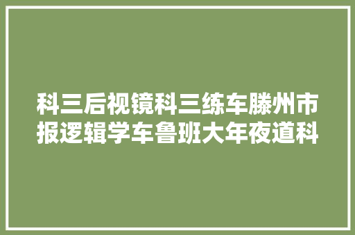 科三后视镜科三练车滕州市报逻辑学车鲁班大年夜道科三模拟