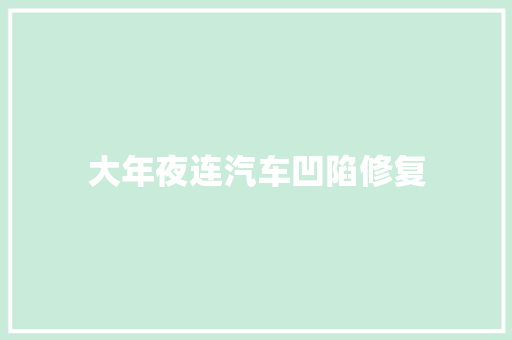 大年夜连汽车凹陷修复
