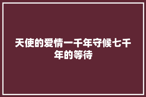 天使的爱情一千年守候七千年的等待