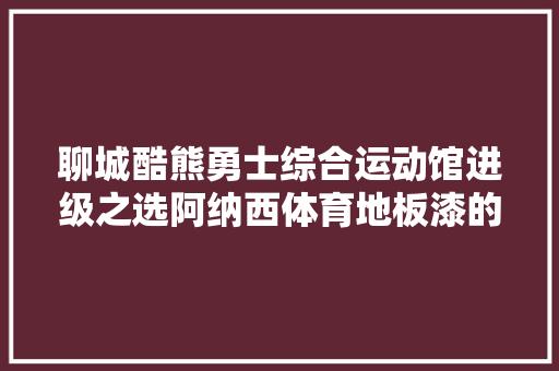 聊城酷熊勇士综合运动馆进级之选阿纳西体育地板漆的卓越应用
