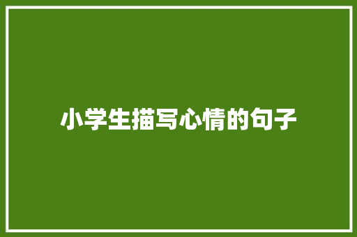 小学生描写心情的句子