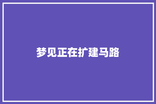 梦见正在扩建马路