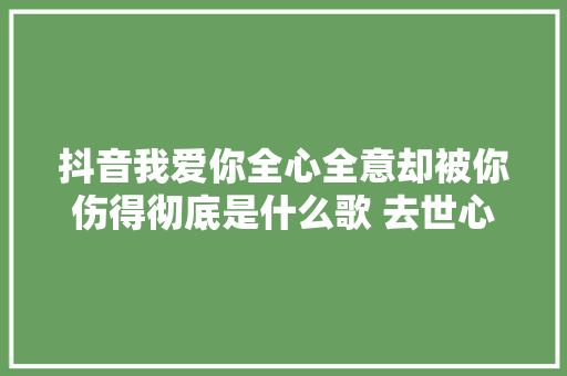 抖音我爱你全心全意却被你伤得彻底是什么歌 去世心塌地去爱你歌词