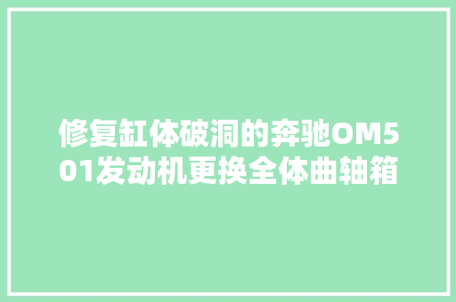 修复缸体破洞的奔驰OM501发动机更换全体曲轴箱