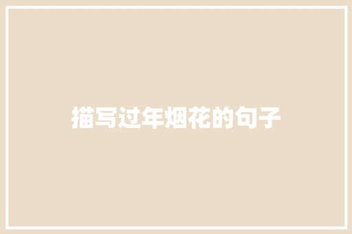 描写过年烟花的句子