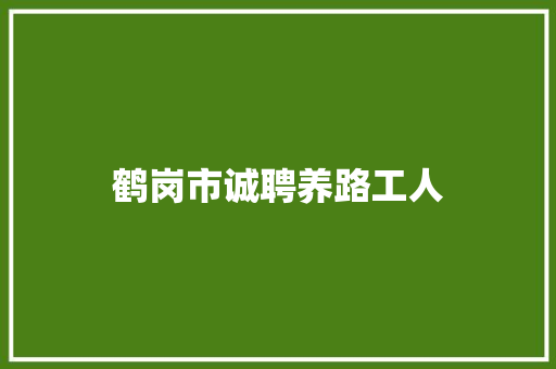 鹤岗市诚聘养路工人