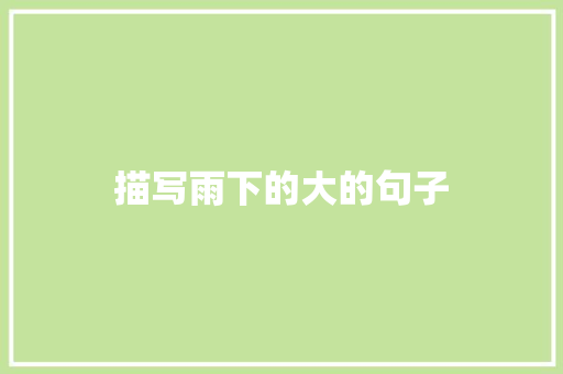 描写雨下的大的句子