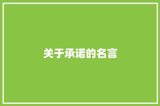 关于承诺的名言