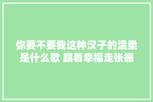 你要不要我这种汉子的温柔是什么歌 跟着幸福走张振宇歌词