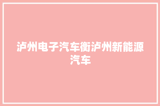 泸州电子汽车衡泸州新能源汽车