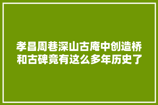 孝昌周巷深山古庵中创造桥和古碑竟有这么多年历史了