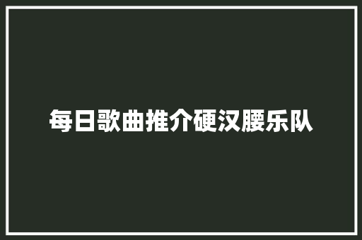 每日歌曲推介硬汉腰乐队