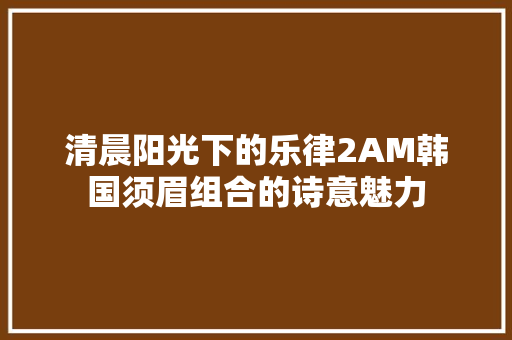 清晨阳光下的乐律2AM韩国须眉组合的诗意魅力