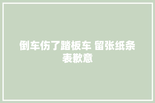 倒车伤了踏板车 留张纸条表歉意