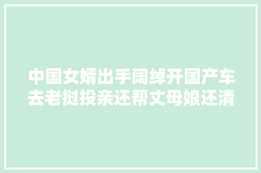 中国女婿出手阔绰开国产车去老挝投亲还帮丈母娘还清负债