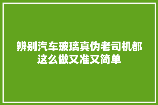 辨别汽车玻璃真伪老司机都这么做又准又简单