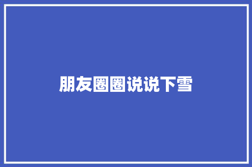 朋友圈圈说说下雪