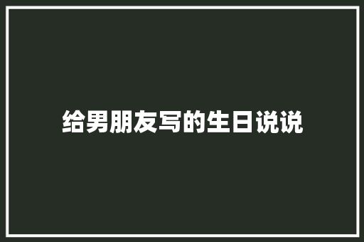 给男朋友写的生日说说