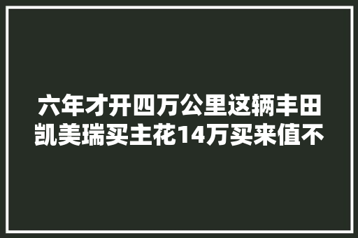 六年才开四万公里这辆丰田凯美瑞买主花14万买来值不值
